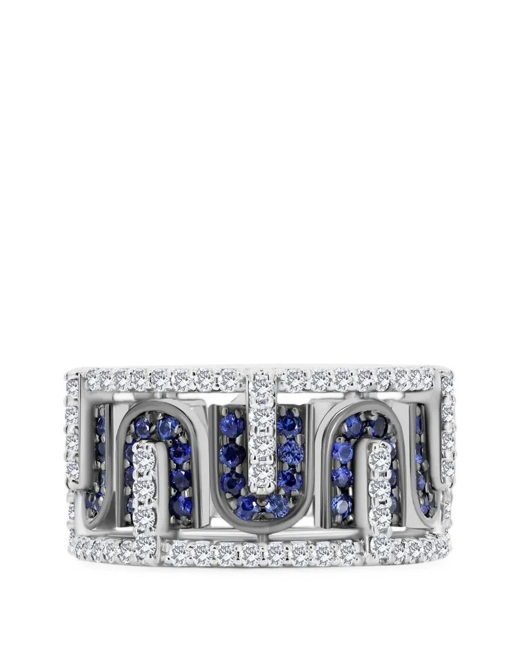 UNION LOS ANGELES White Diamond And Sapphire U Ring