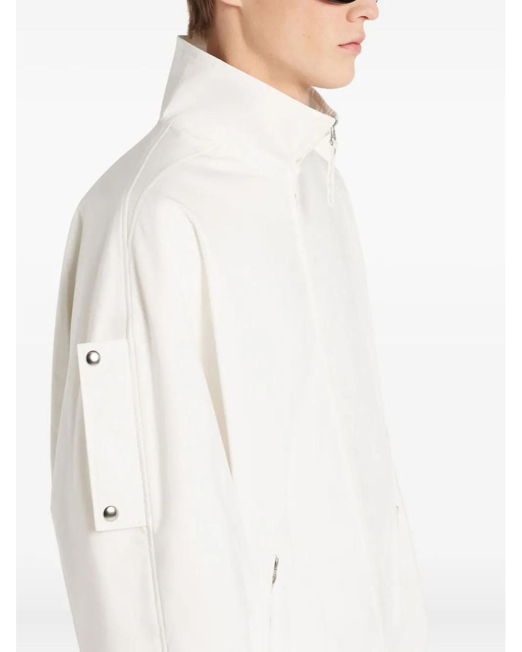 Courreges White Zippered Cropped Jacket for men