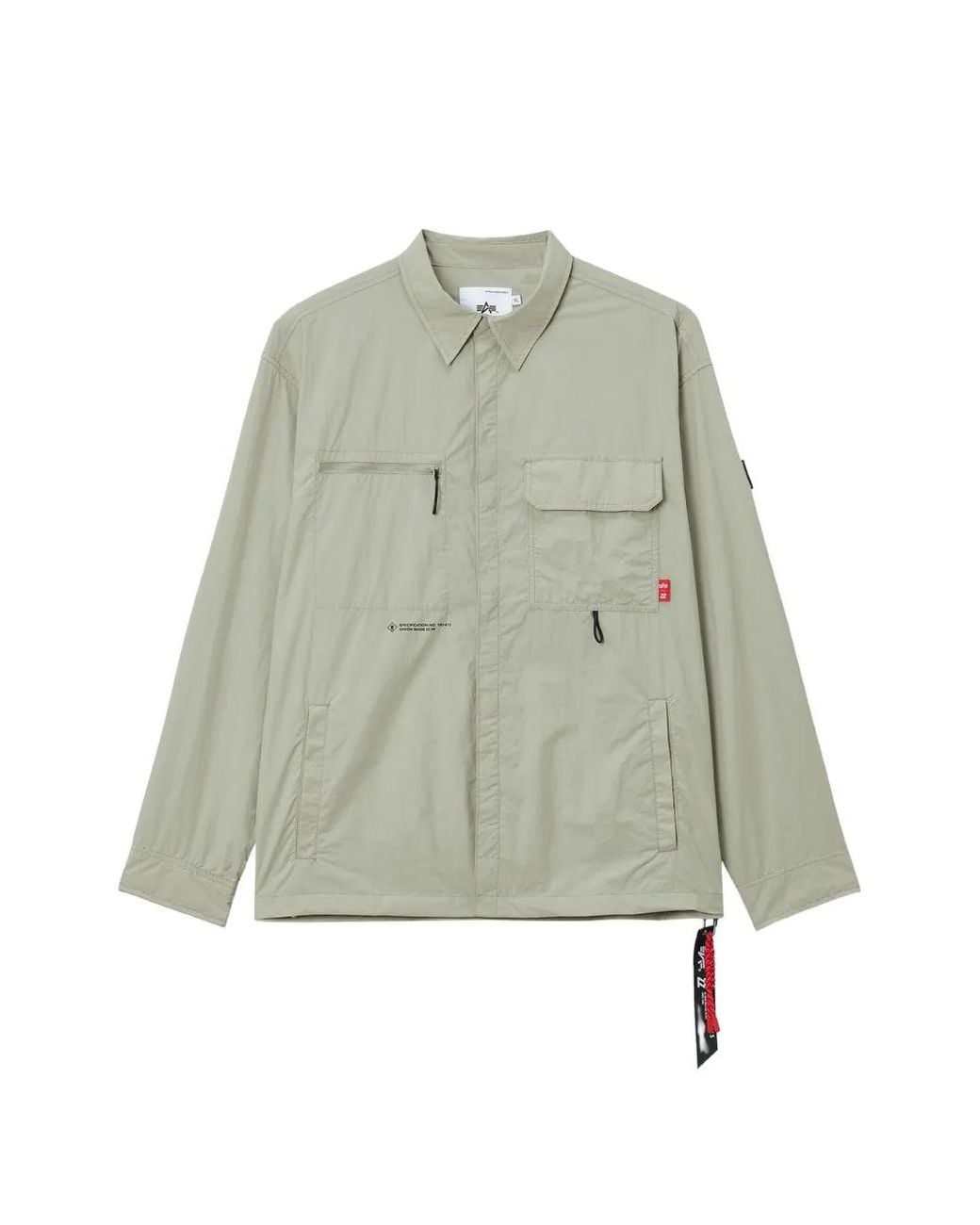 Izzue Green Chest-Pocket Shirt Jacket for men