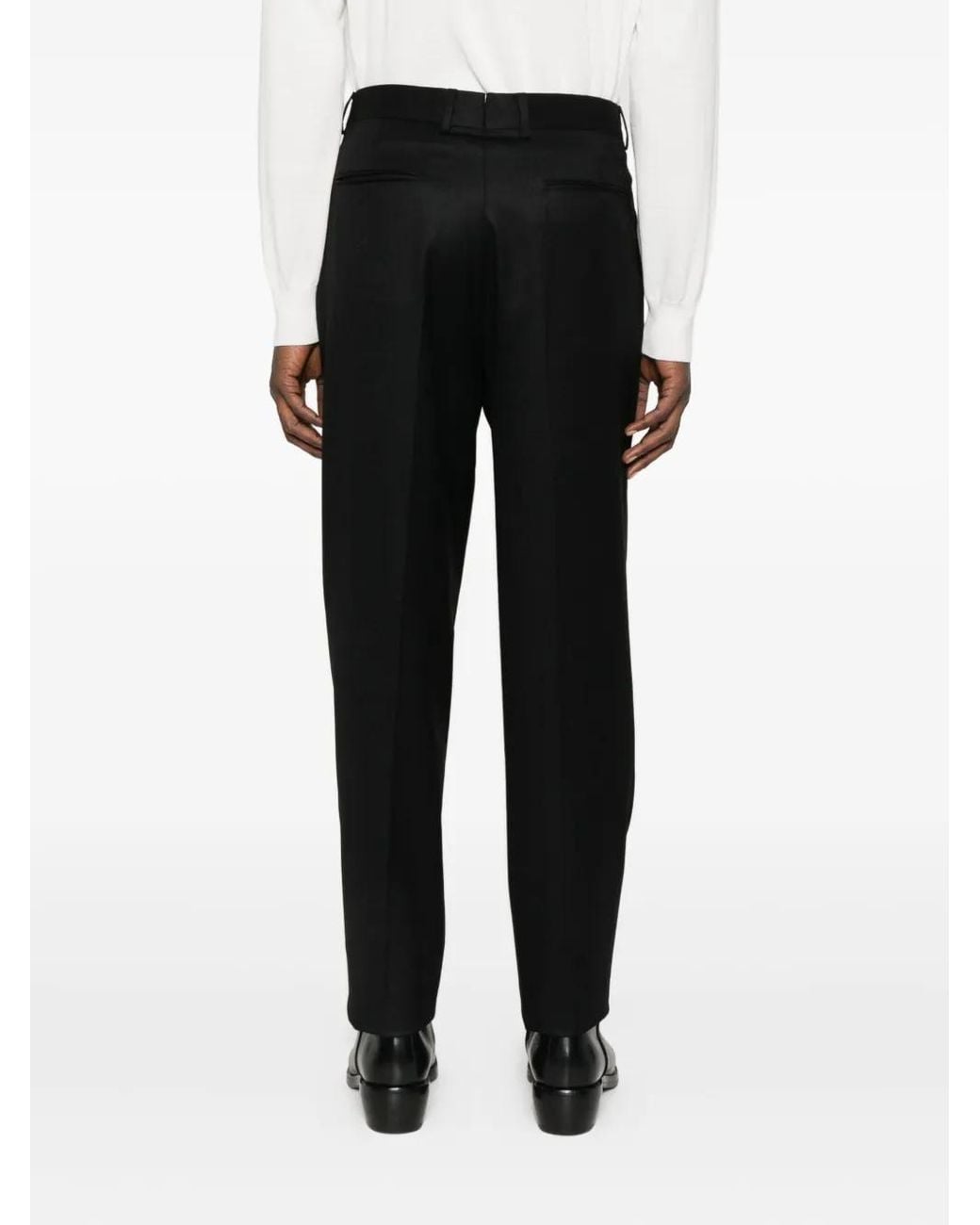 Zegna Black Pleated-Front Trousers for men