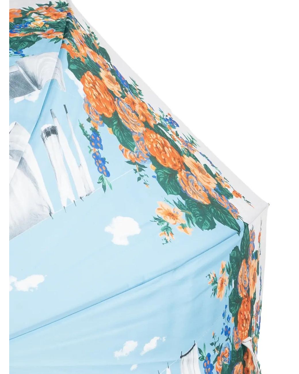 Moschino Blue Regenschirm mit Blumen-Print