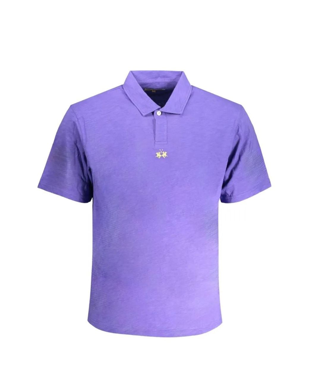 La Martina Purple Logo-Embroidered Cotton Polo Shirt for men