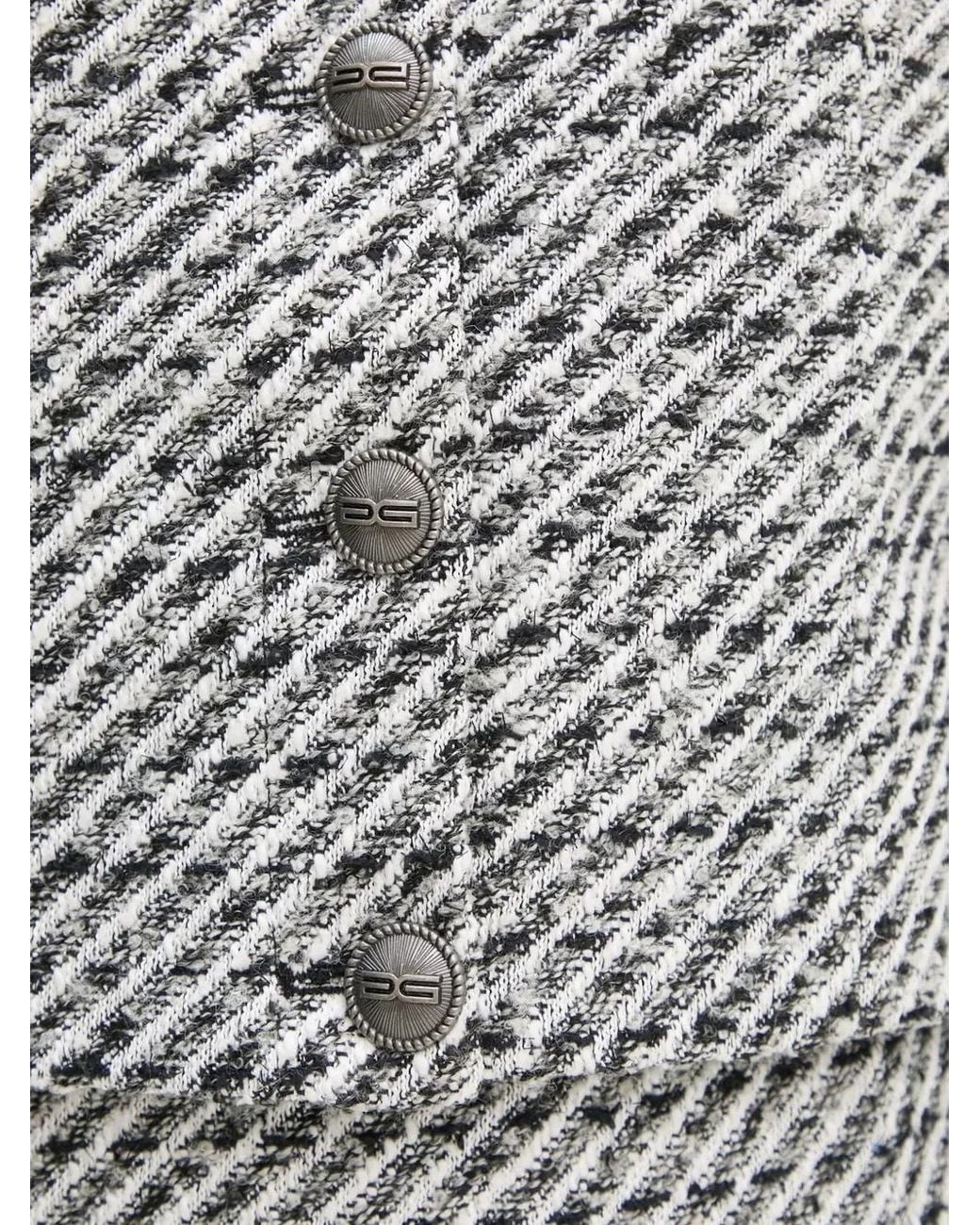 Gestuz Gray Tweed Button-Detailed Jacket