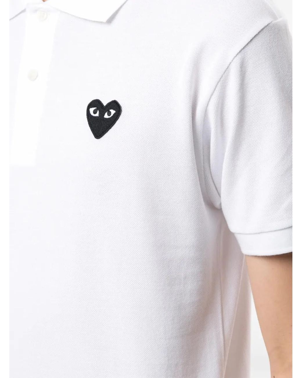 COMME DES GARÇONS PLAY White Polo Shirt With Patch