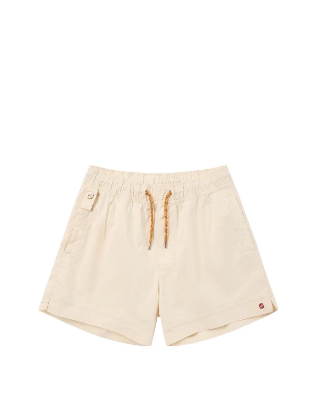 Amundsen Natural Drawstring-Waistband Logo-Patch Shorts for men