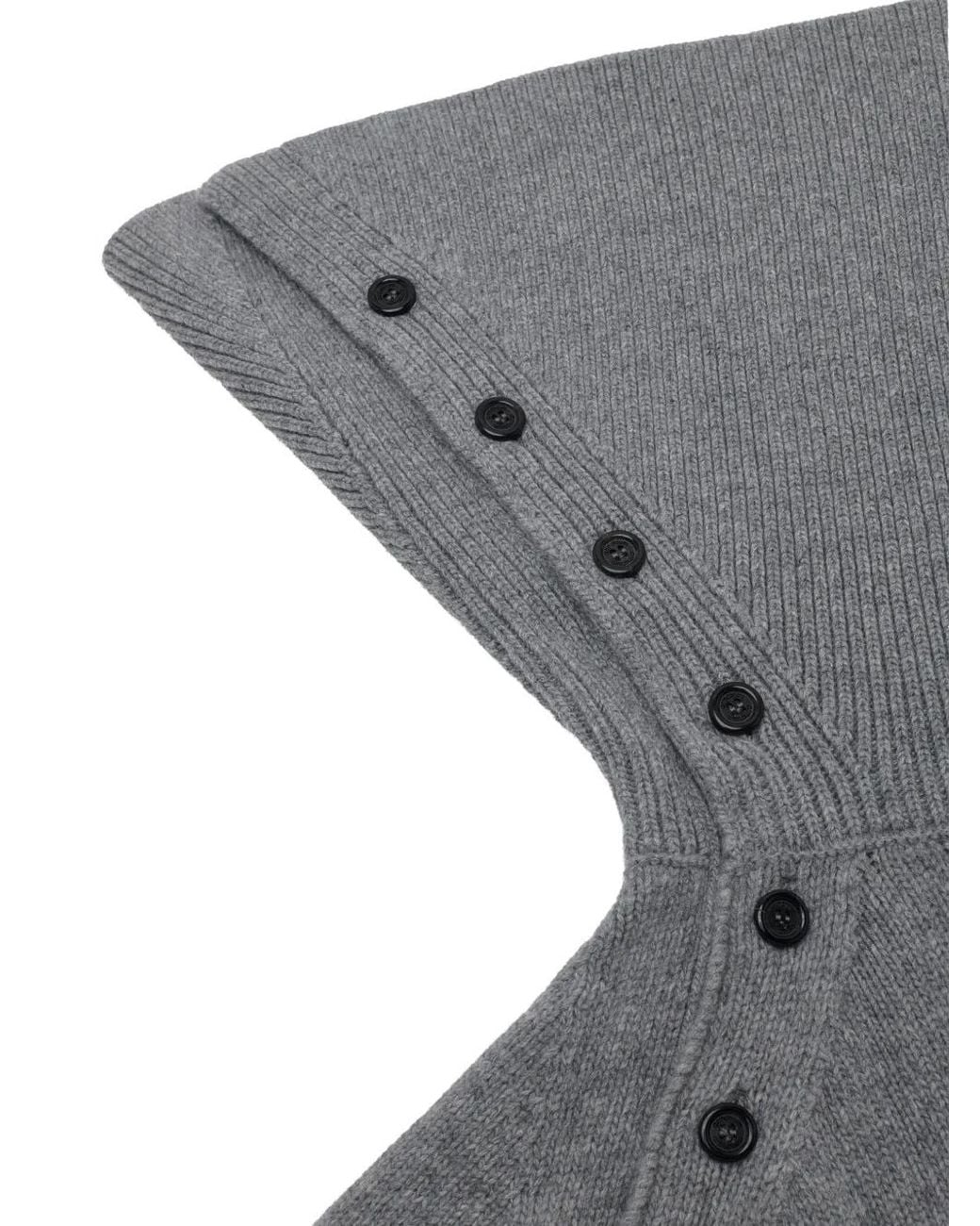 ARMARIUM Gray Afra Button-Collar Sweater