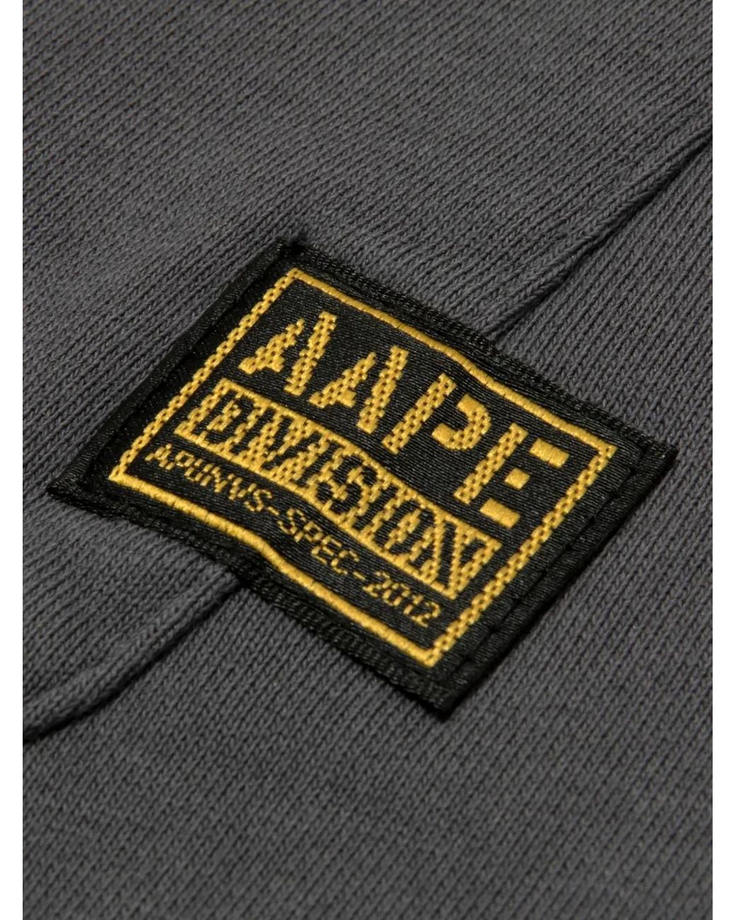 Aape By A Bathing Ape Black Aapeunvs Embroidered-Logo Shorts for men