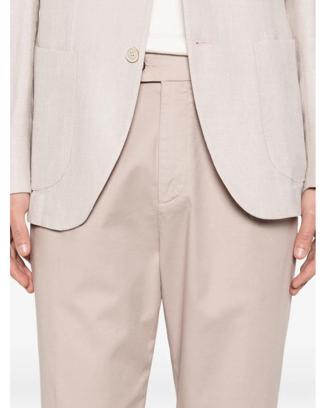 Eleventy White Pleated Trousers for men