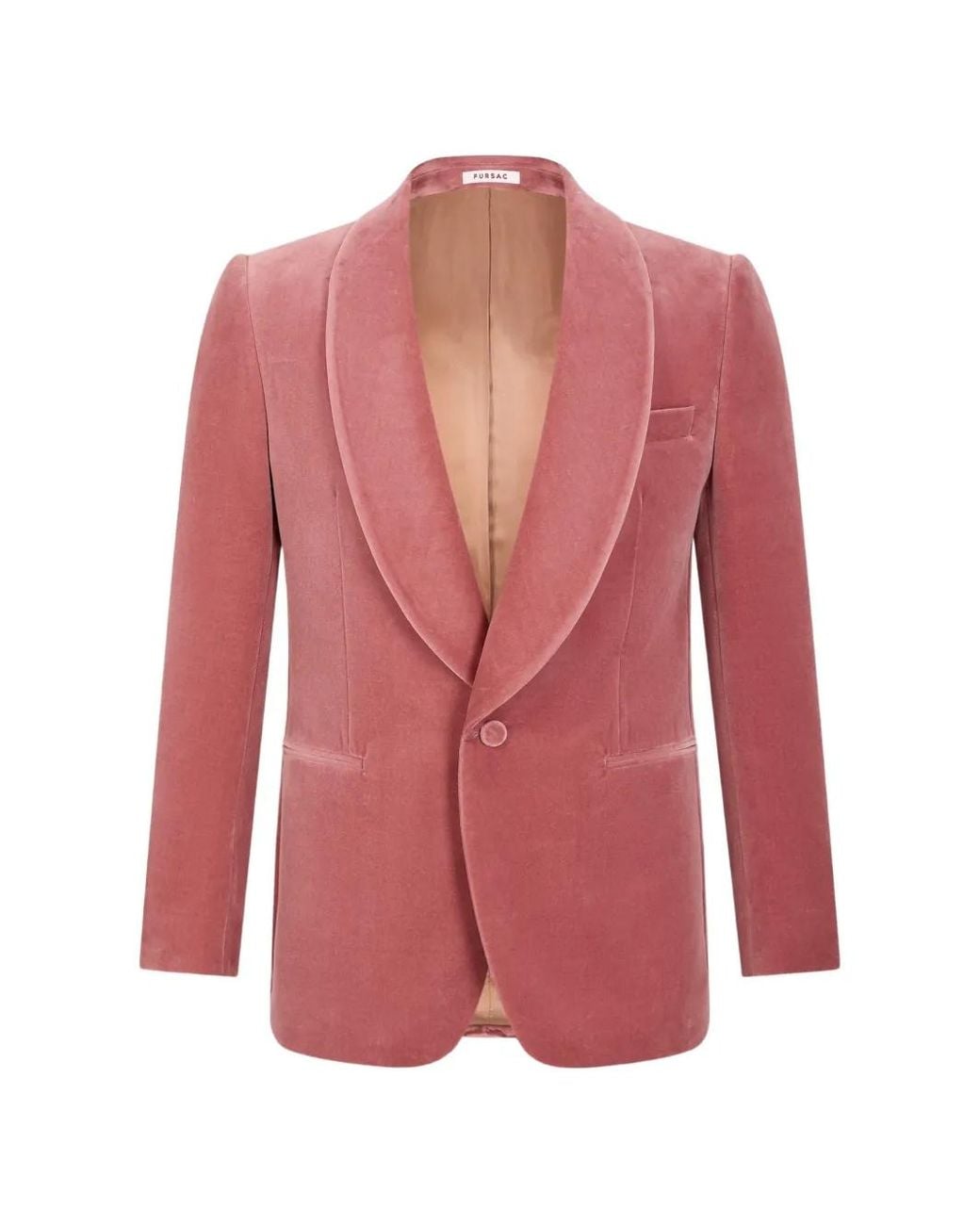 Fursac Pink Blazer En Velours À Col Châle for men