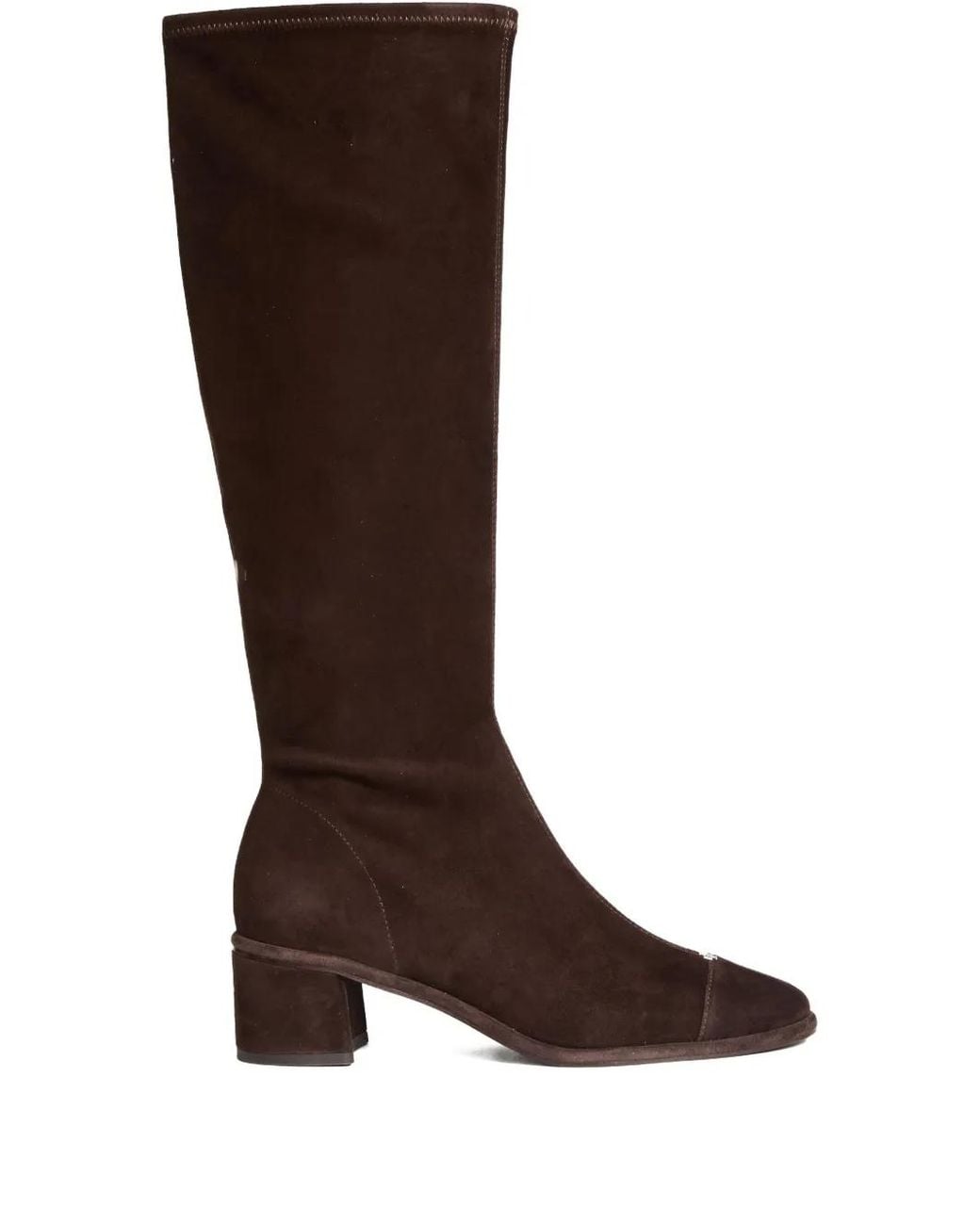 Tory Burch Brown 55Mm Cap-Toe Knee-High Boots