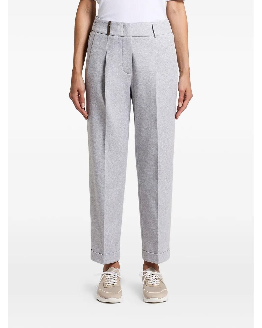 Peserico Gray Fleece Trousers