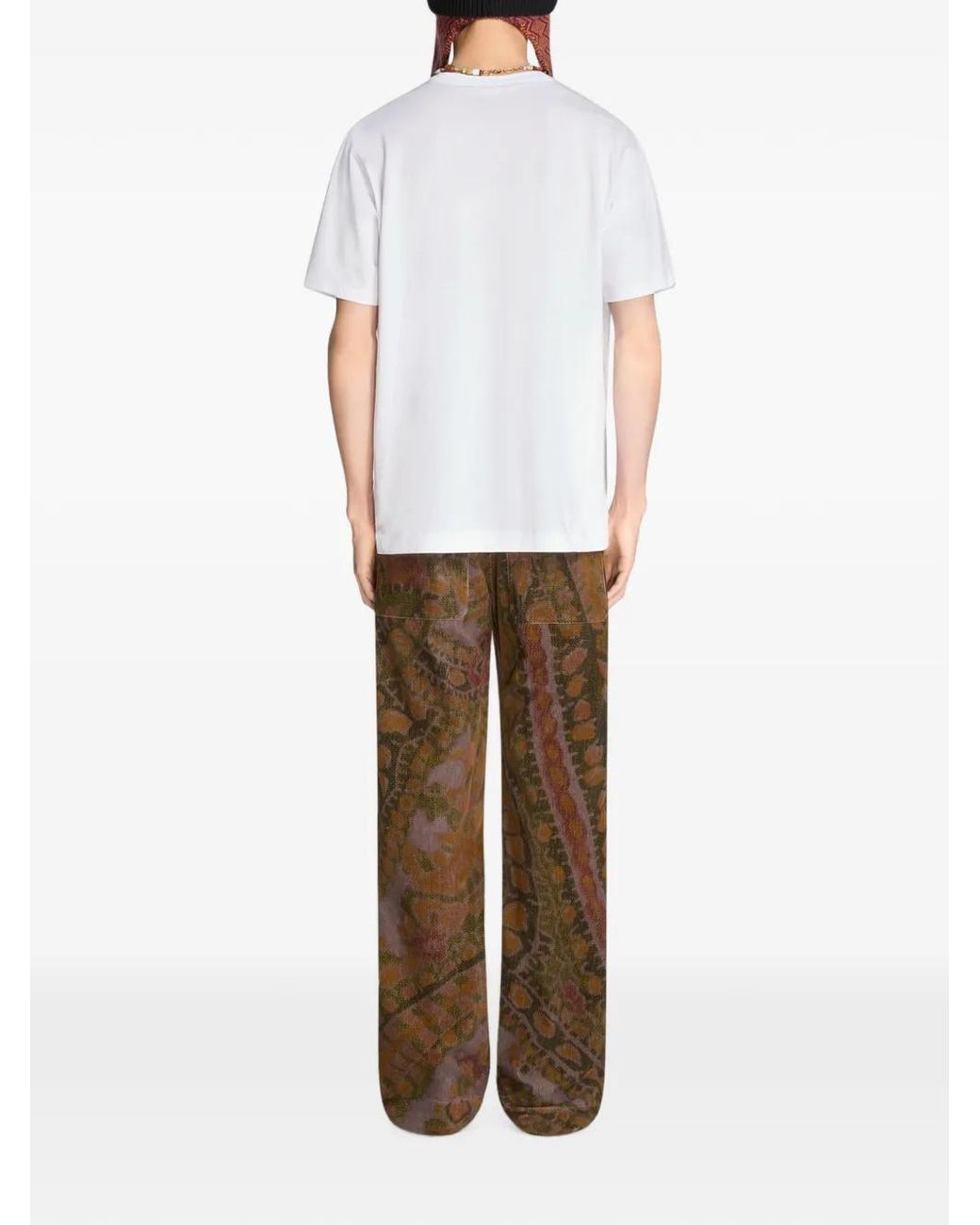 Dries Van Noten Brown Printed Workwear Pants for men