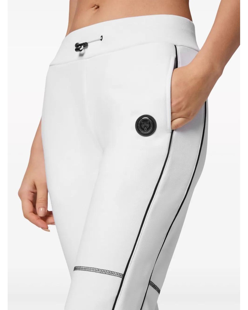 Philipp Plein White Logo-Appliqué Track Pants