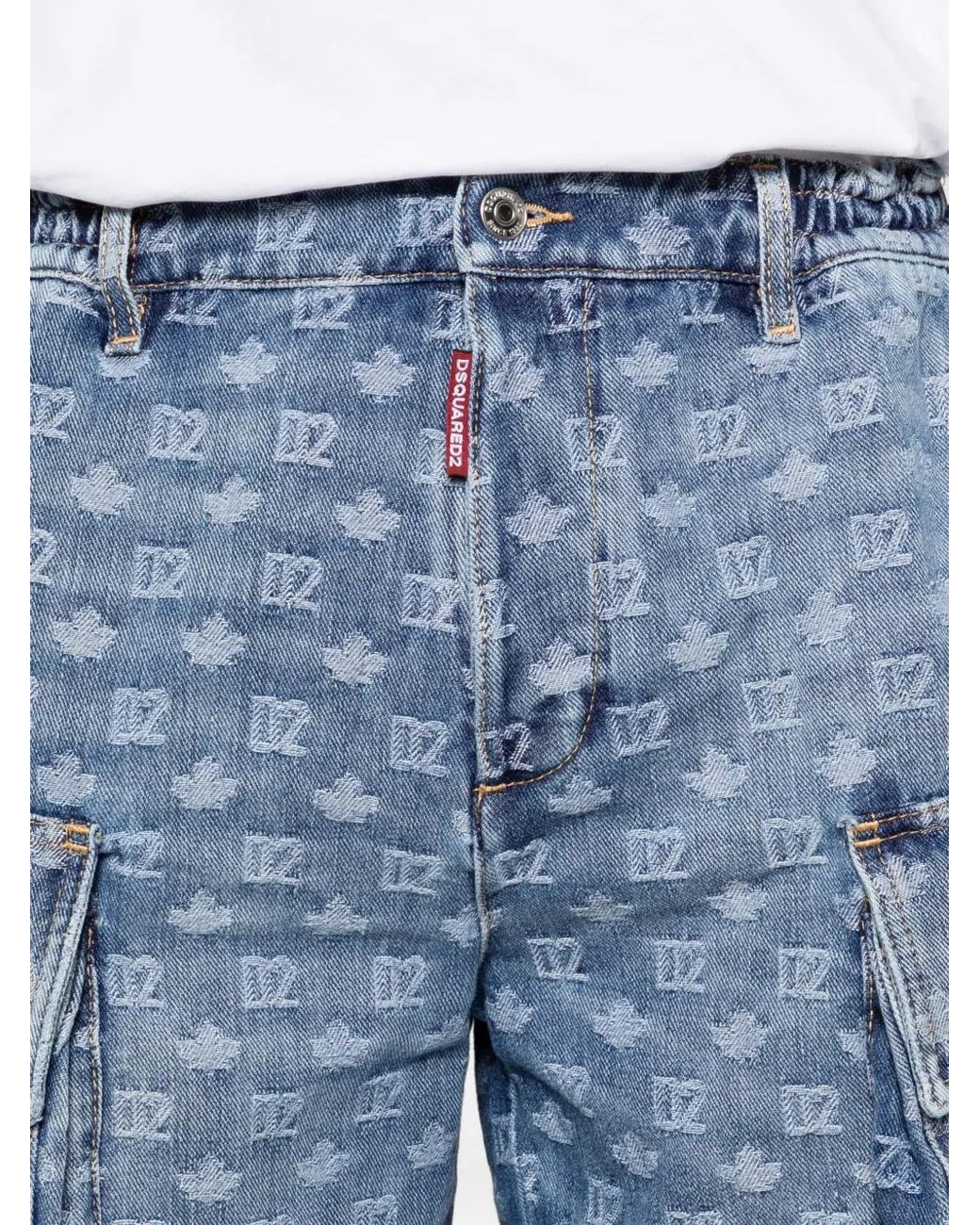 DSquared² Jeans-Shorts mit Monogrammmuster in Blue für Herren
