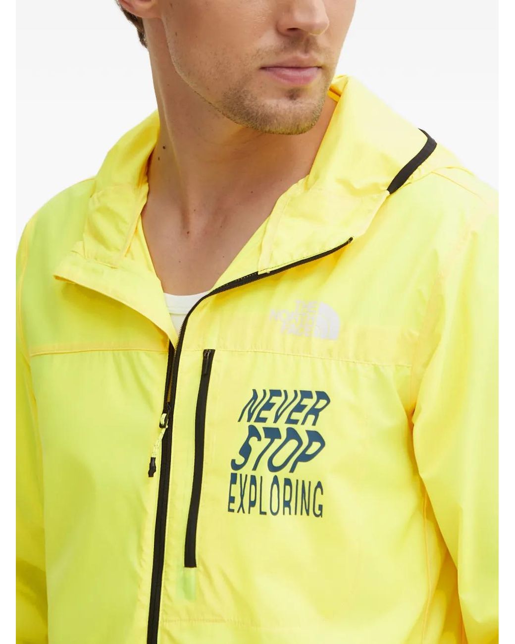 The North Face Yellow Zip Hooded Performance Jacket for men