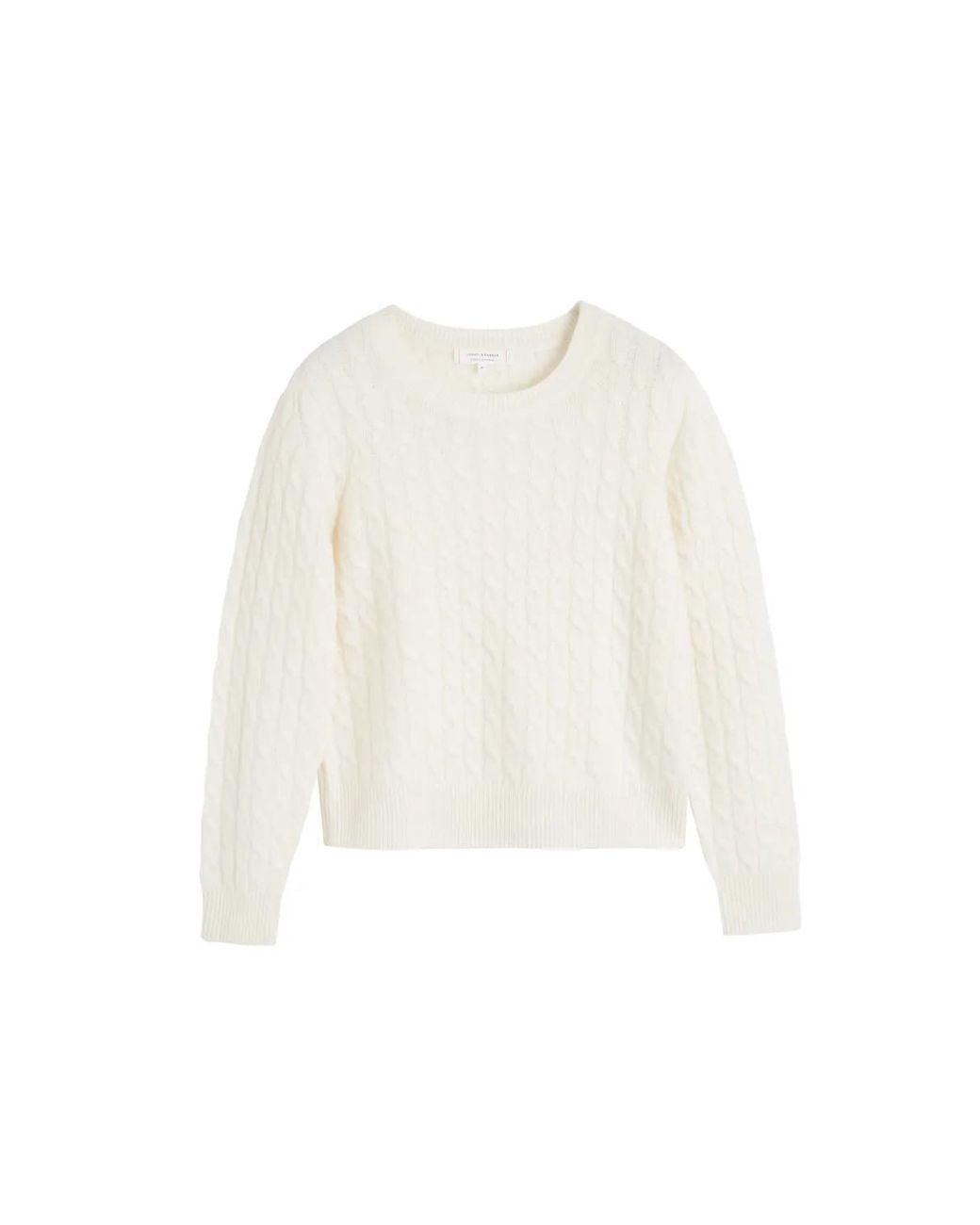 Chinti & Parker White Cable-Knit Cashmere Sweater