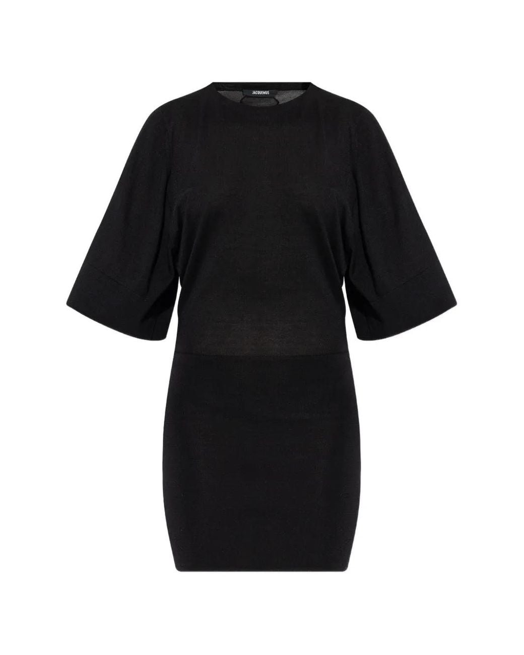 Jacquemus Black Robe Mi-Longue À Col Rond