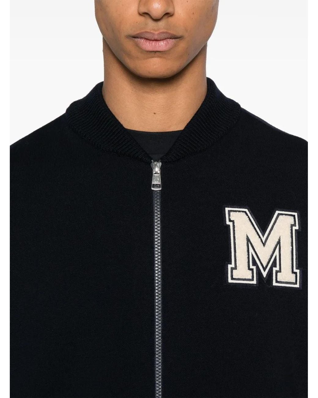 Moncler Black Contrast-Panel Cardigan for men
