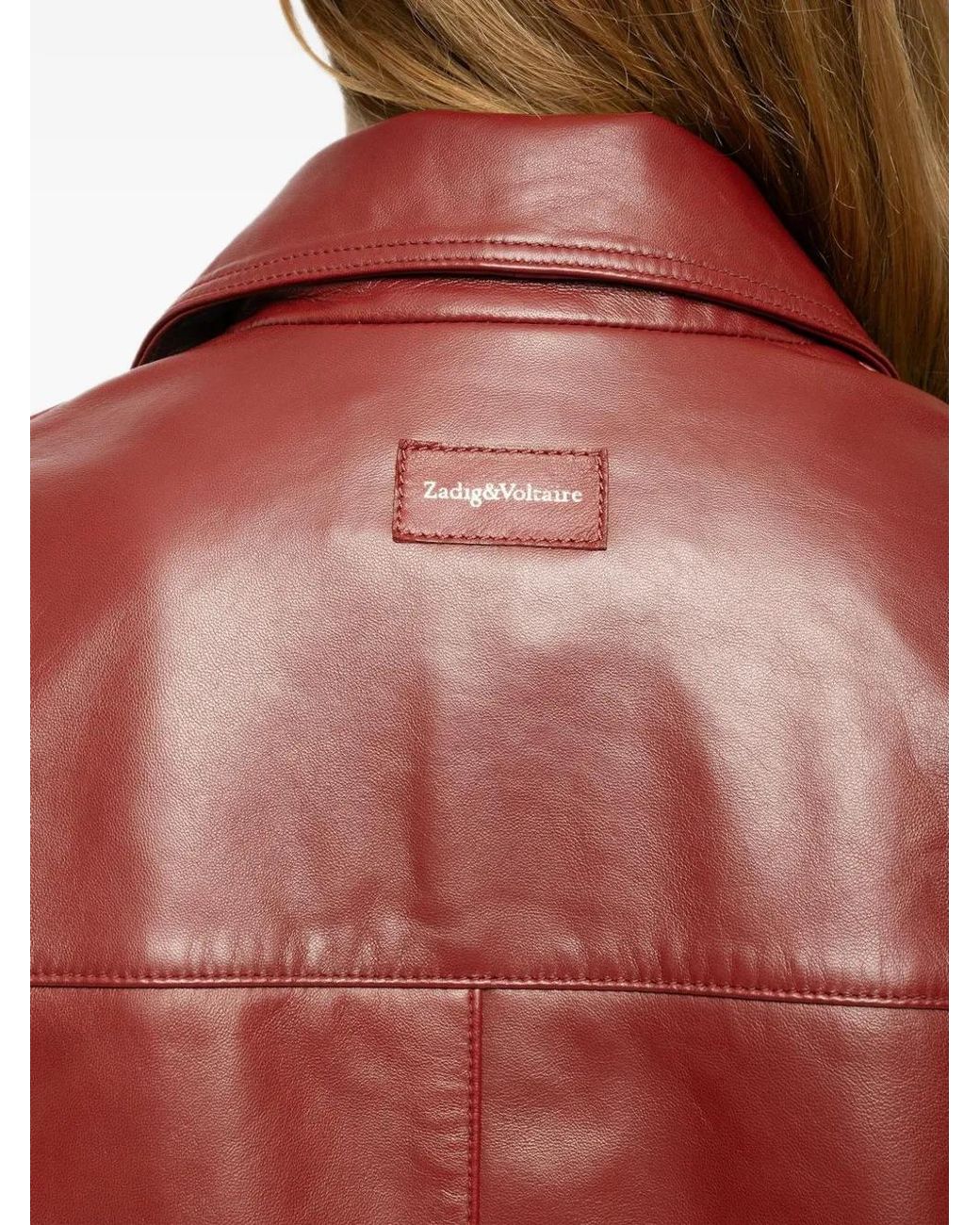 Zadig & Voltaire Red Lessa Leather Jacket