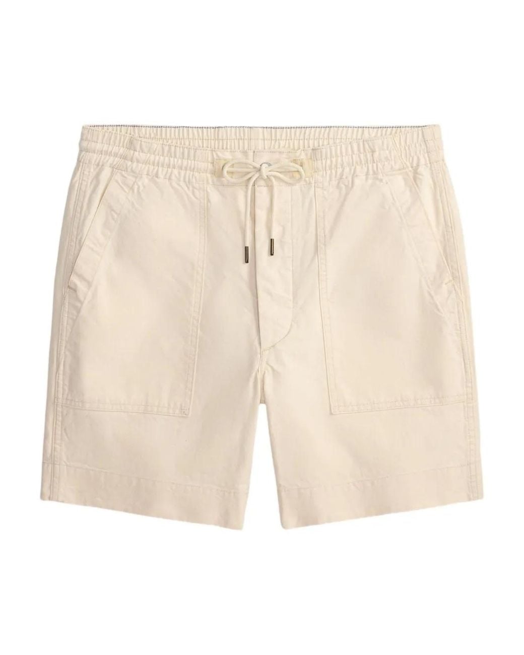 RRL Natural Buttoned Drawstring Shorts for men
