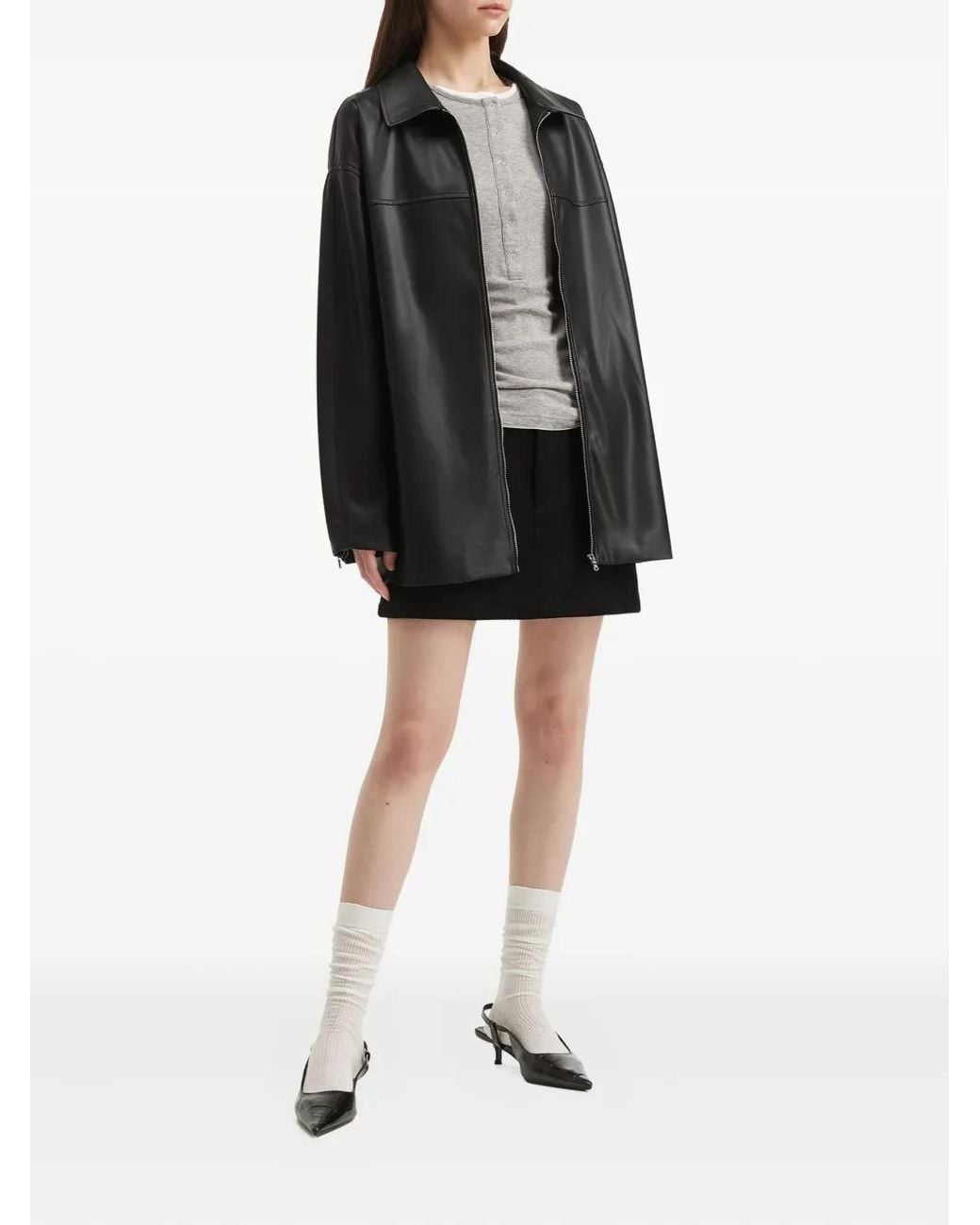 B+ AB Black Zip-Front Panelled Jacket
