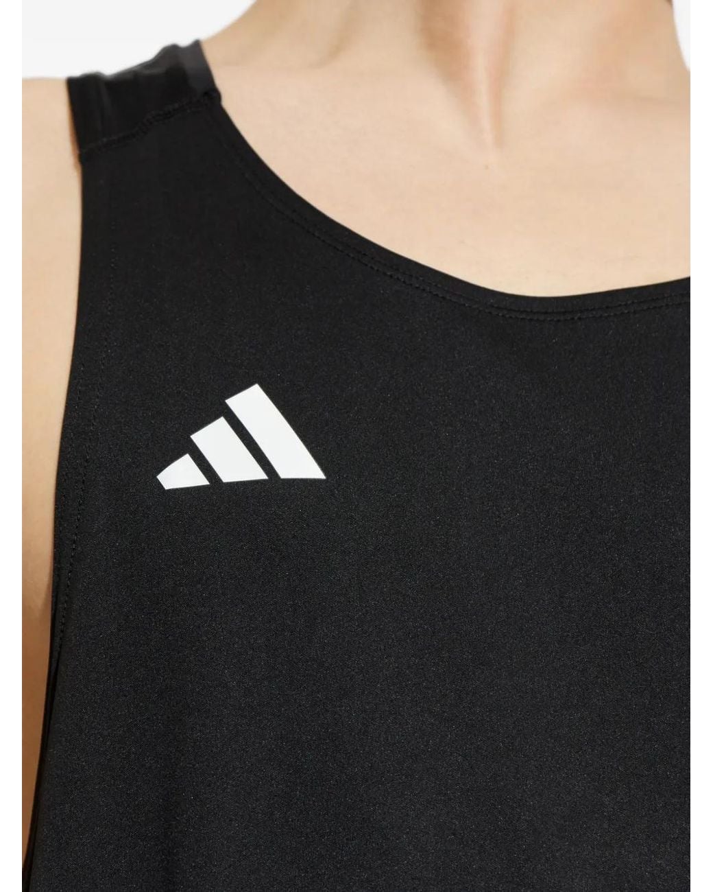 Adidas Black Adizero Essentials Running Singlet for men