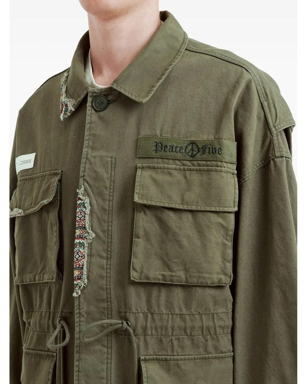 FIVE CM Green Veste À Design Patchwork for men