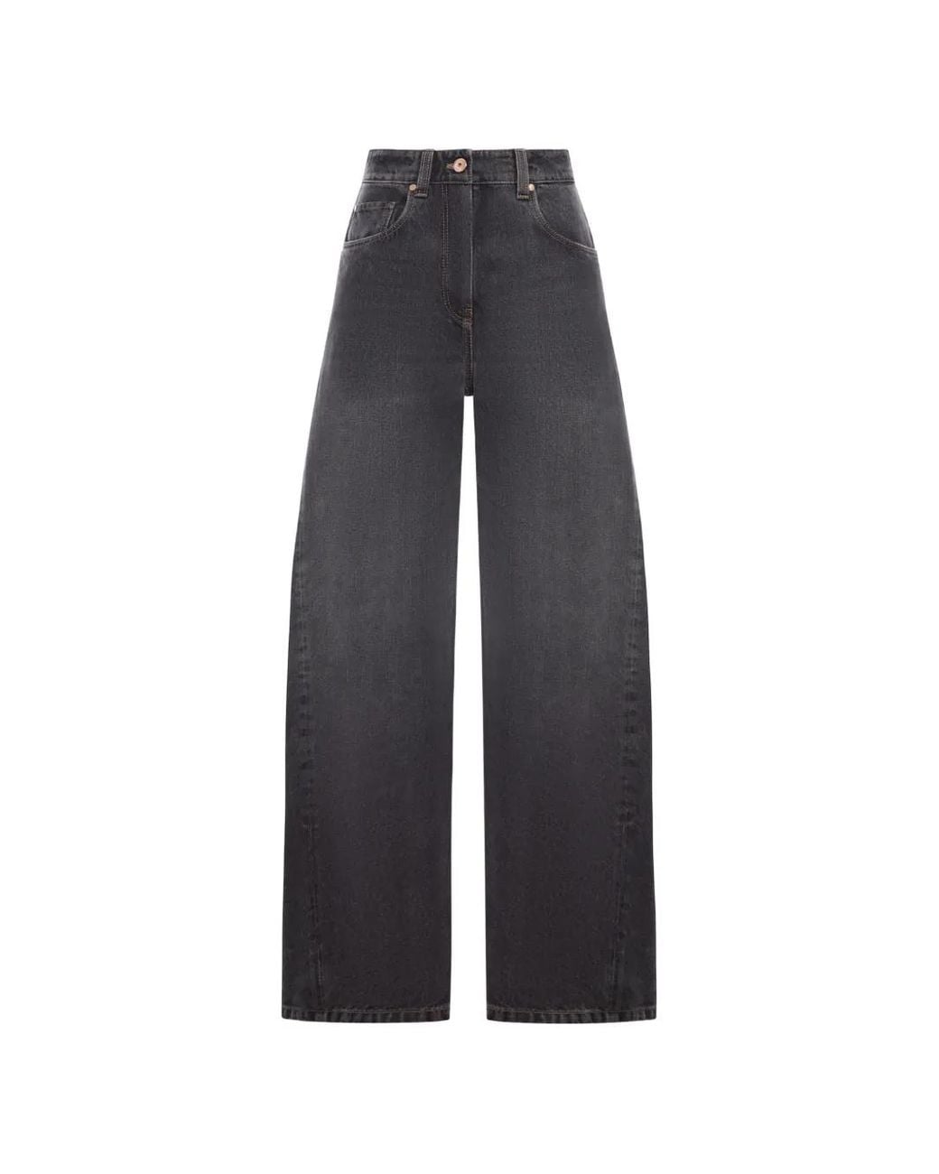 Brunello Cucinelli Blue Authentic Wide Jeans With Monili