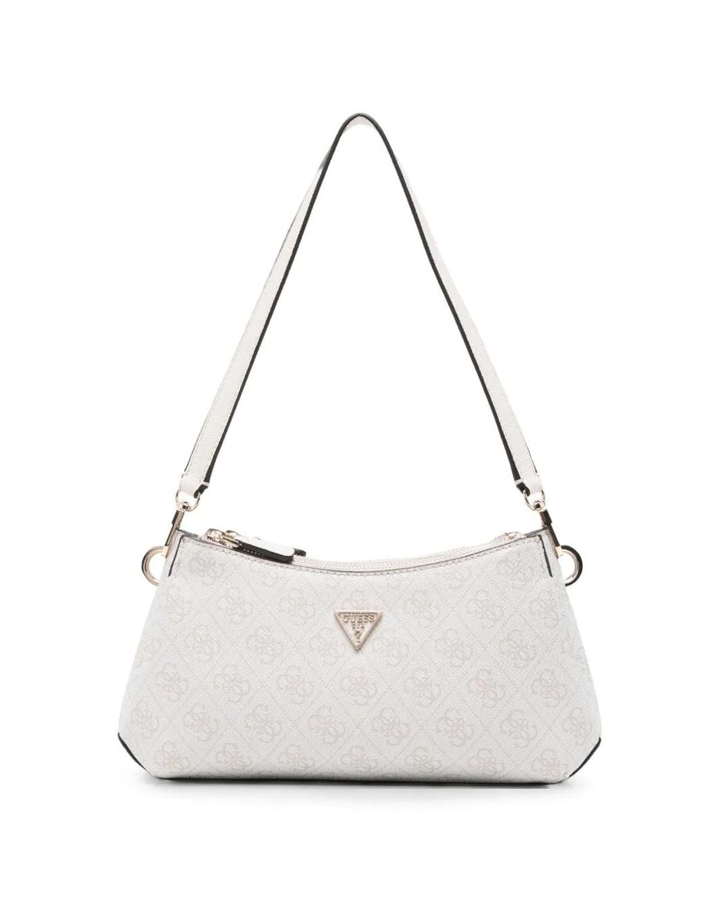 Guess White Noelle 4G Logo Mini Crossbody