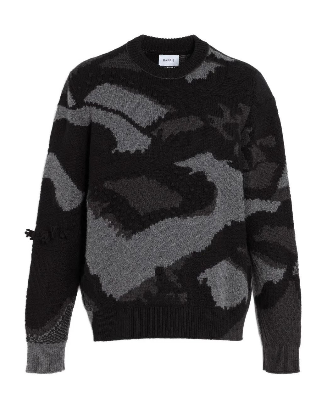 Barrie Black Patterned-Intarsia Sweater for men