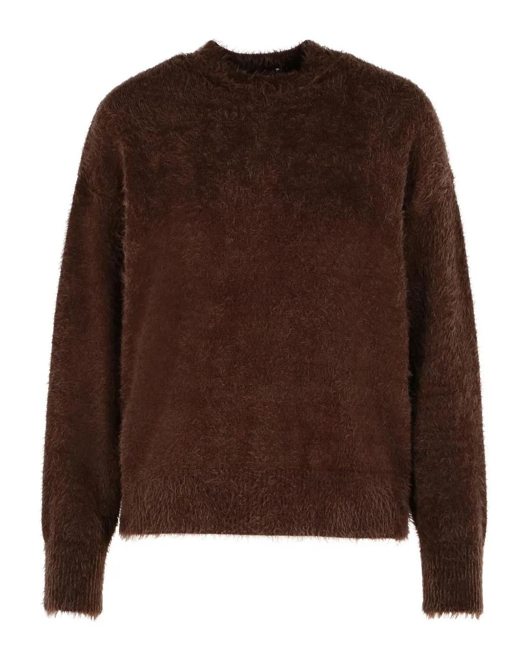 Moschino Brown Crew-Neck Logo Sweater