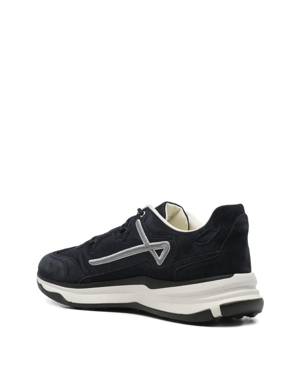 Herno Black Logo-Appliqué Leather Sneakers for men