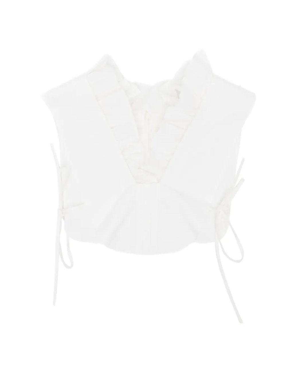 ShuShu/Tong White Ruffled-Trim Top