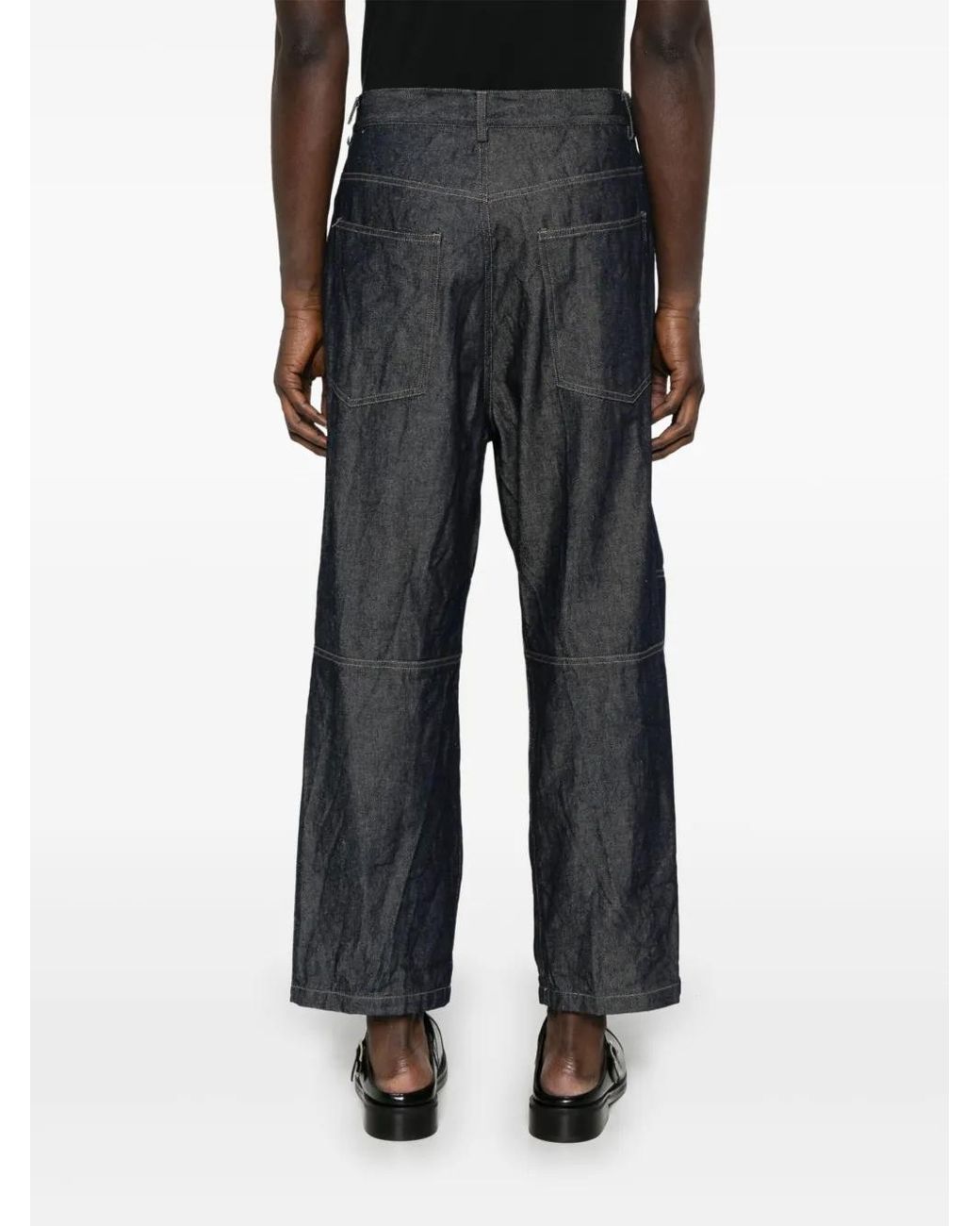 Forme D'expression Blue Contrasting-Stitching Jeans for men
