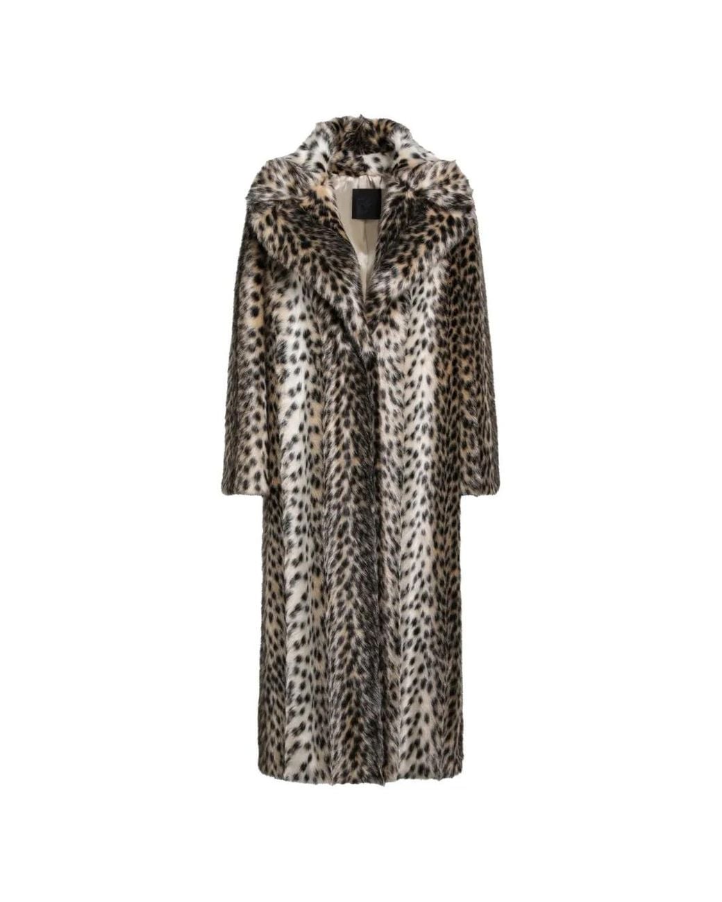BB COUTURE White Leopard-Print Notch-Lapel Coat