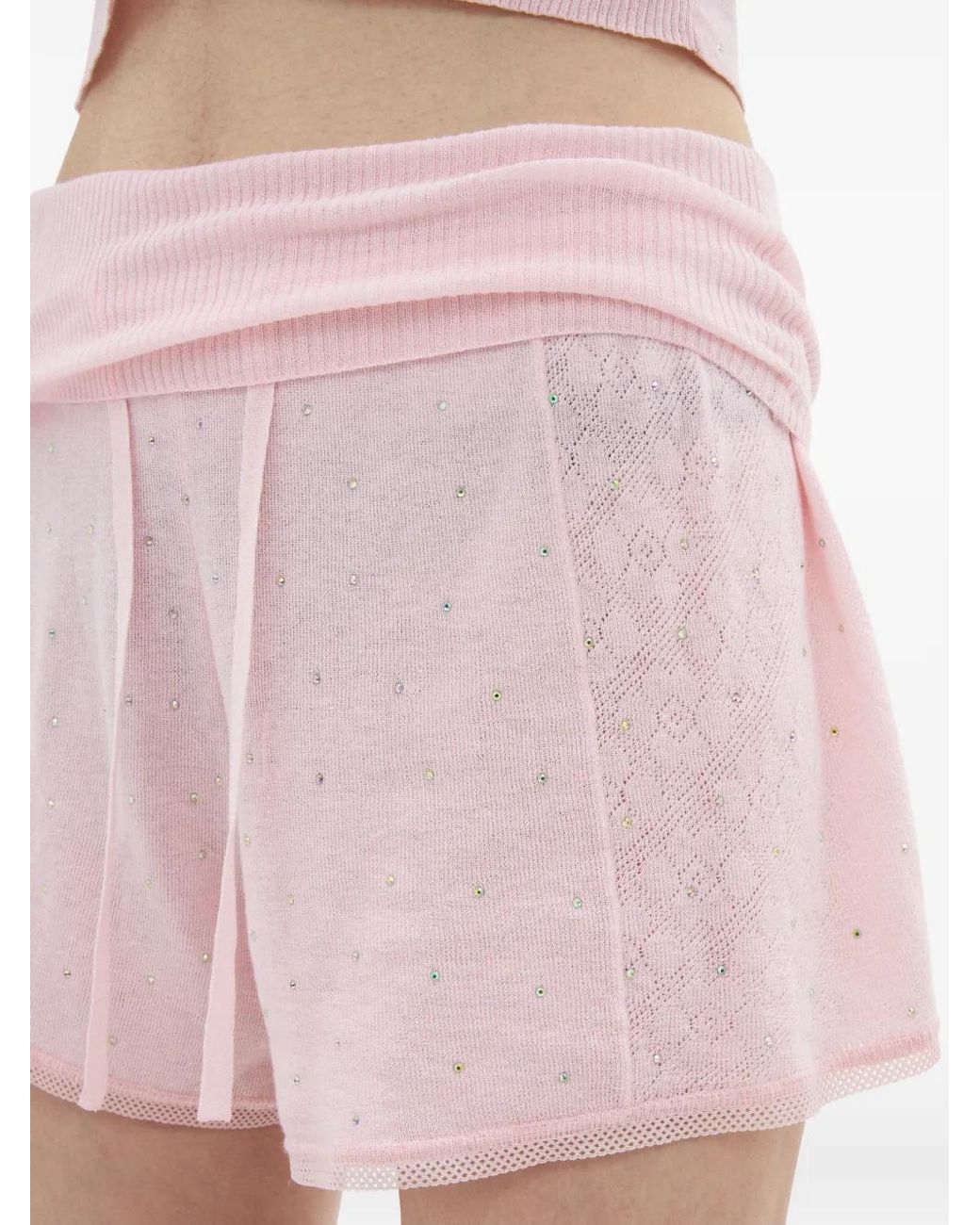 Area Pink Crystal-Embellished Shorts