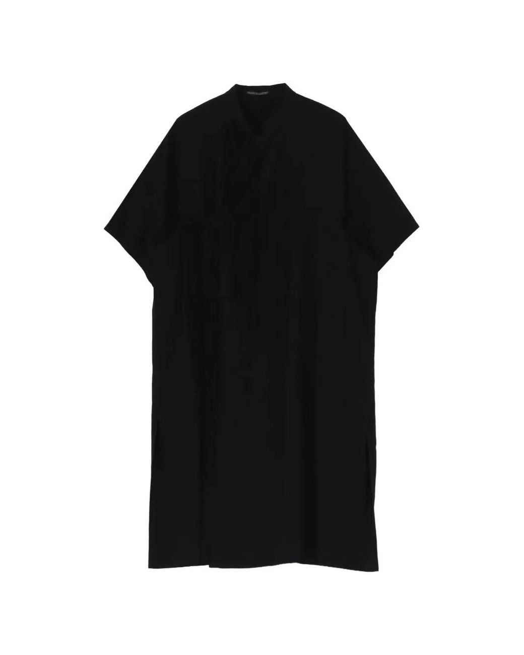 Yohji Yamamoto Black Tie-Neck Shirt for men