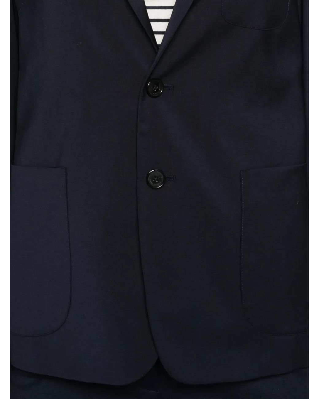 Barena Blue Pocket Buttoned Blazer