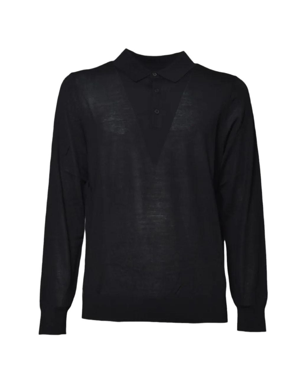 Mc2 Saint Barth Blue Alfie Merino Wool Knit Polo Shirt for men