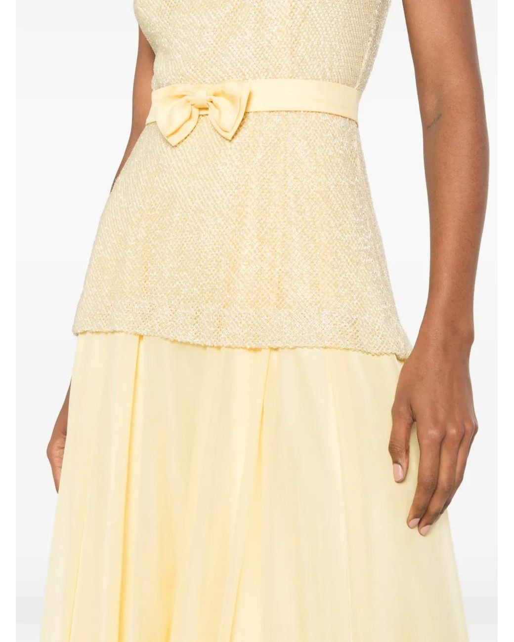 SILK LOVE & LACE White Mabel Bow-Detail Maxi Dress