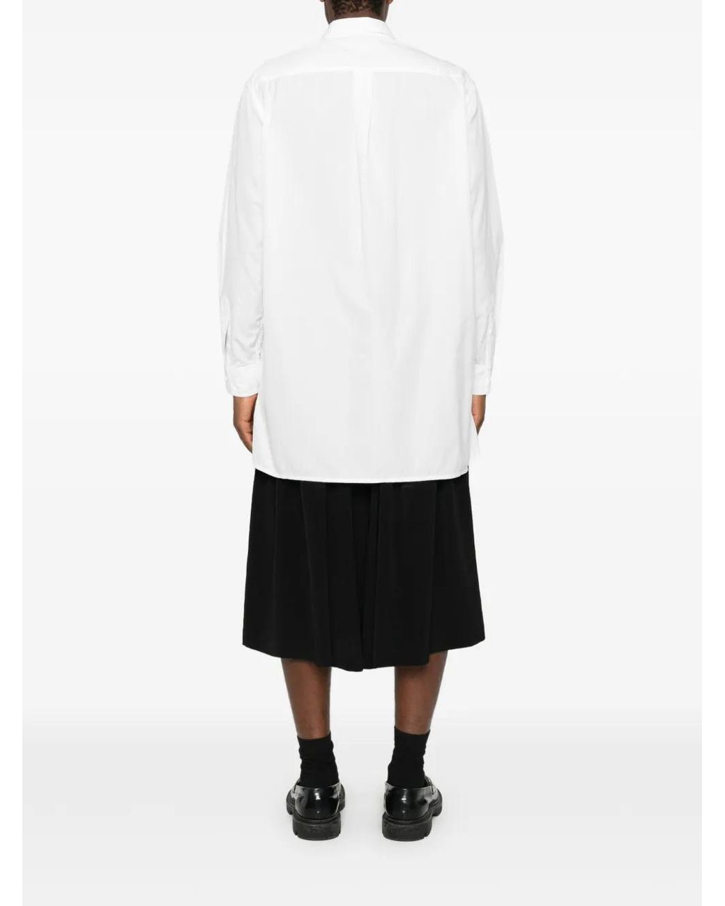 Yohji Yamamoto White Long-Sleeve Shirt for men