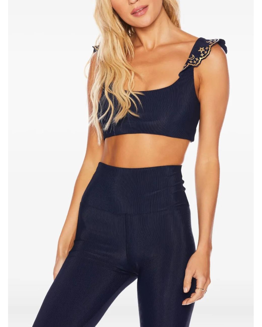 Beach Riot Blue Audrey Ruffled Top