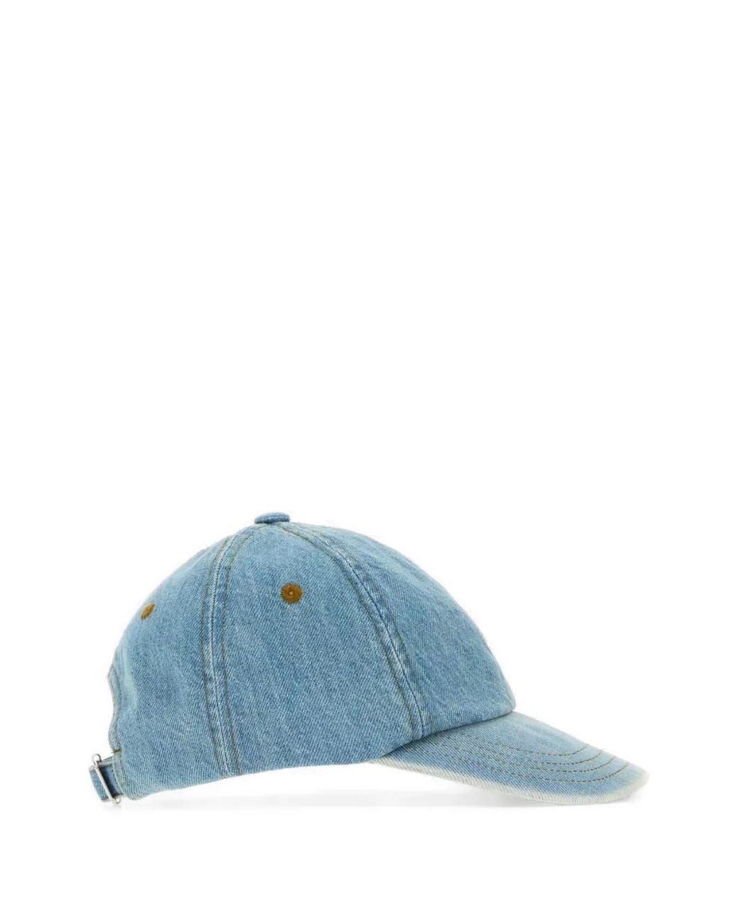 AMI Blue Denim Cotton Cap With Ami De Coeur