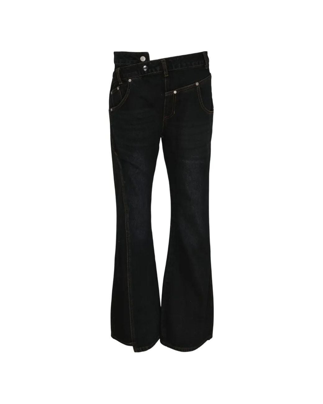 ANDERSSON BELL Black Twist Fold Flare Jeans