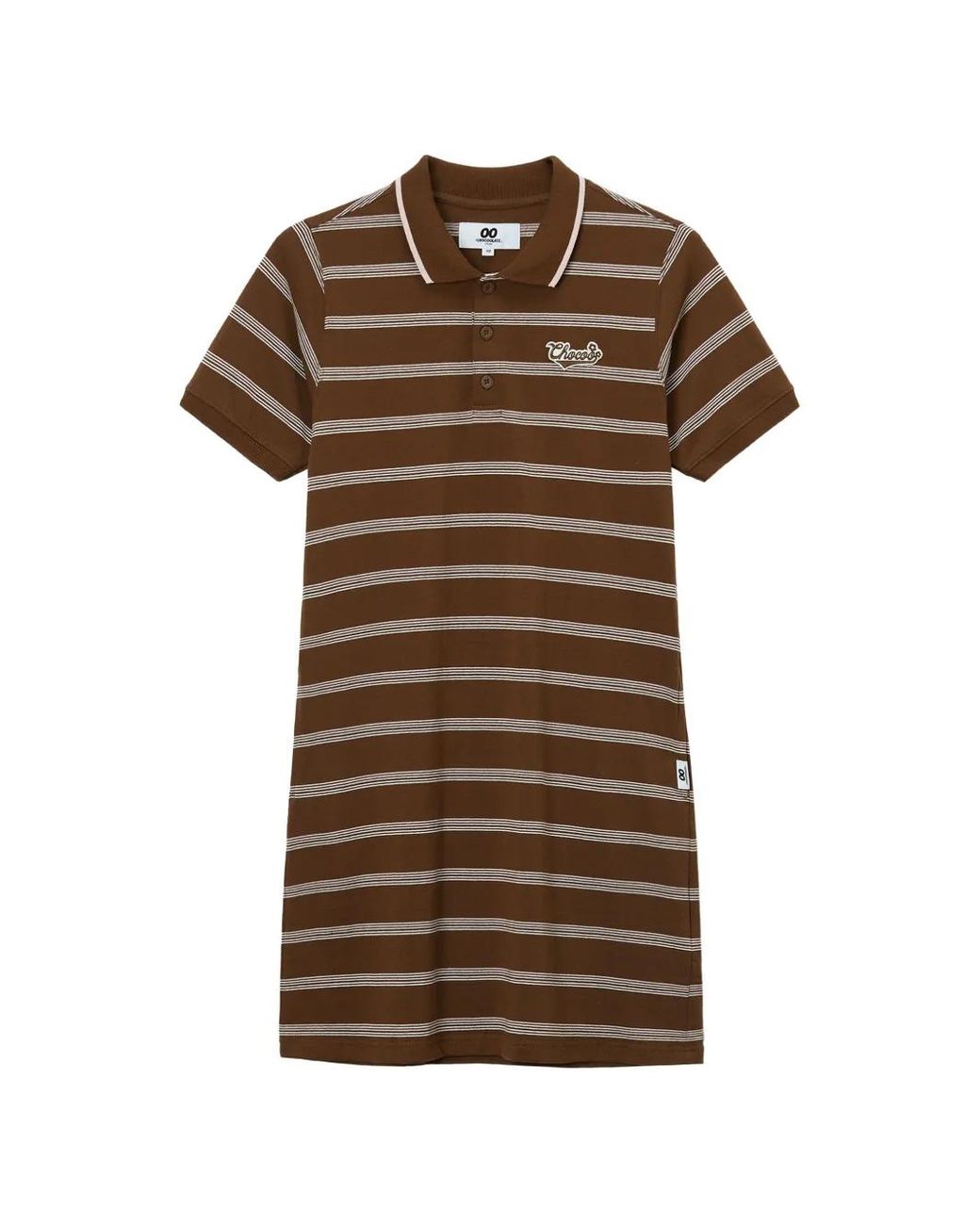 Chocoolate Brown Striped Polo Dress