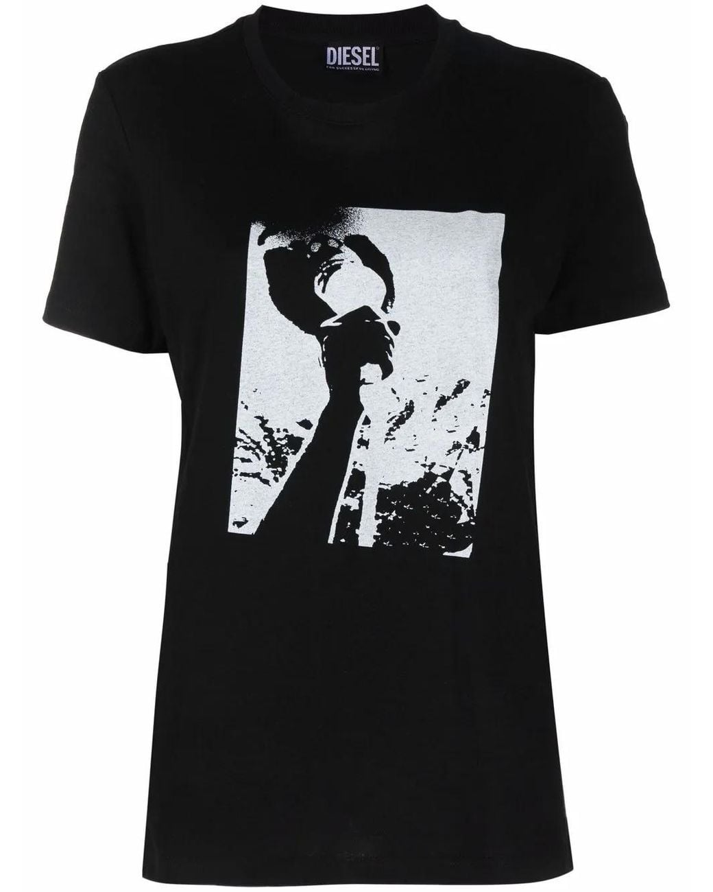 DIESEL Black Graphic-Print Short-Sleeved T-Shirt