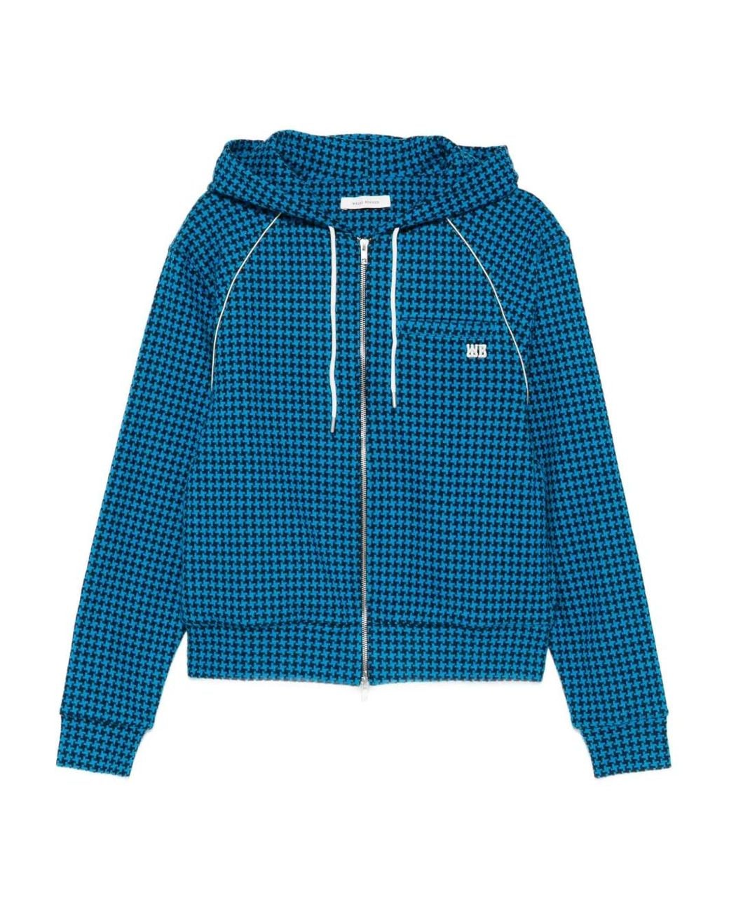 Wales Bonner Blue London Patterned Zip-Up Hoodie for men