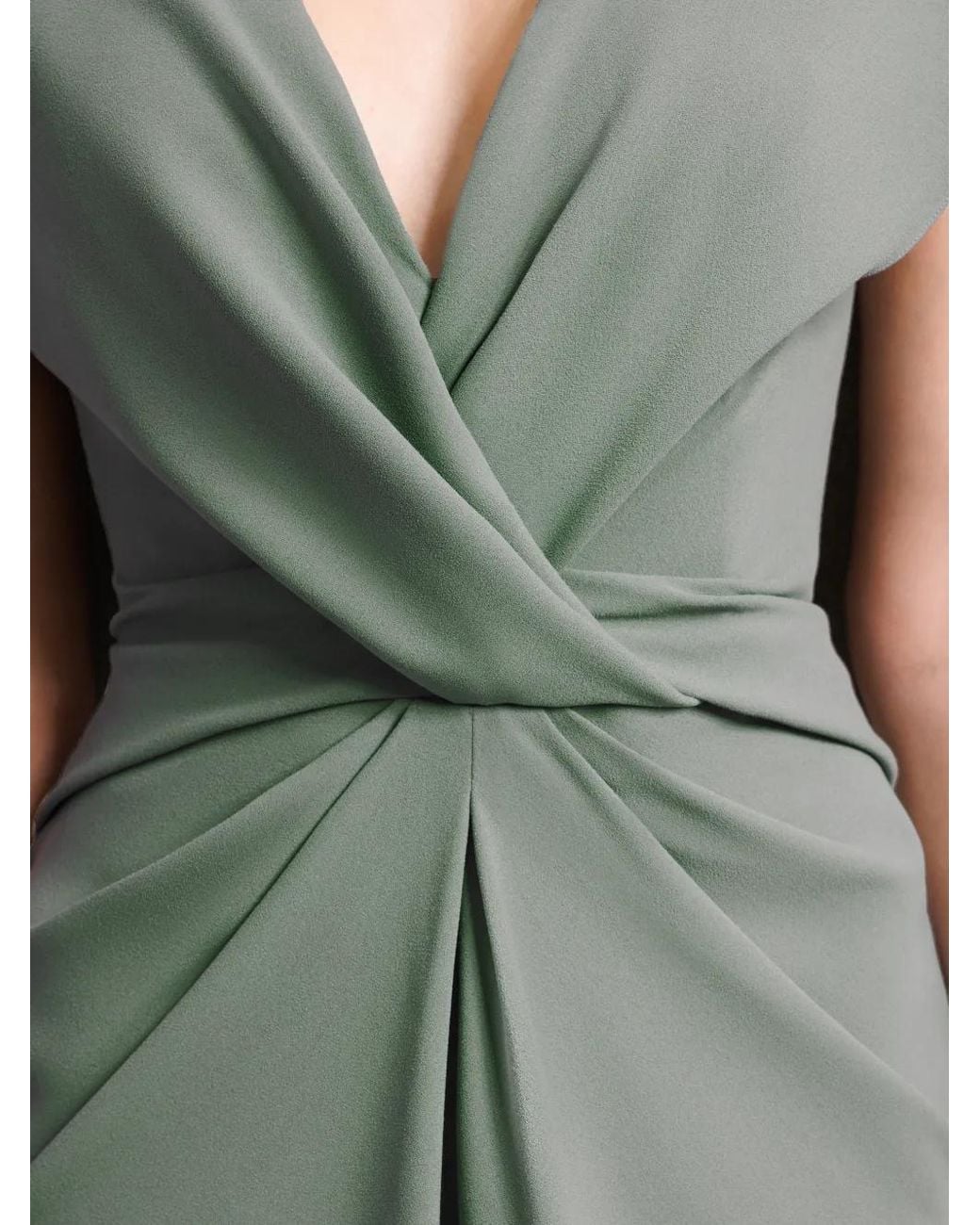 Gemy Maalouf Green Draped Maxi Dress