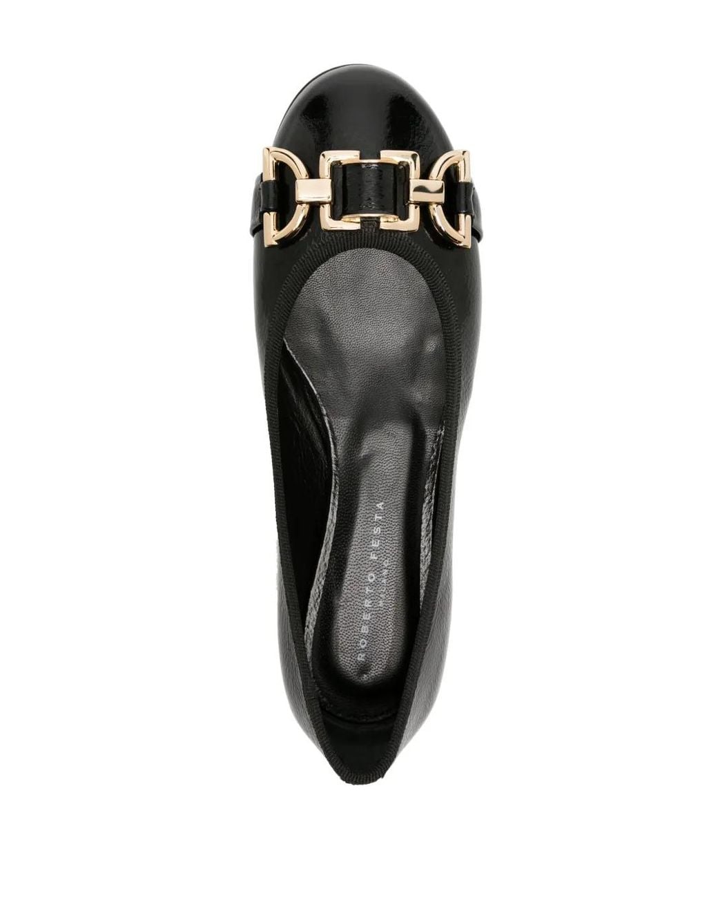 Roberto Festa Roberta エナメルレザー フラットシューズ Black