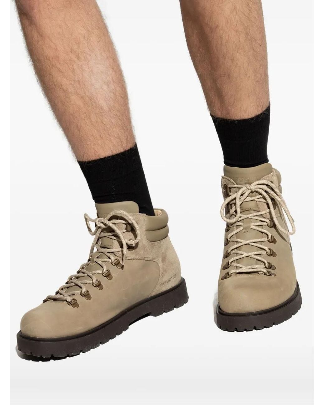 Birkenstock Brown Lace-Up Padded Collar Boots for men